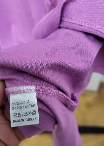 Mor pembe Arası Bir Renk Kısa Kollu Kadın Tişört - Görsel 6