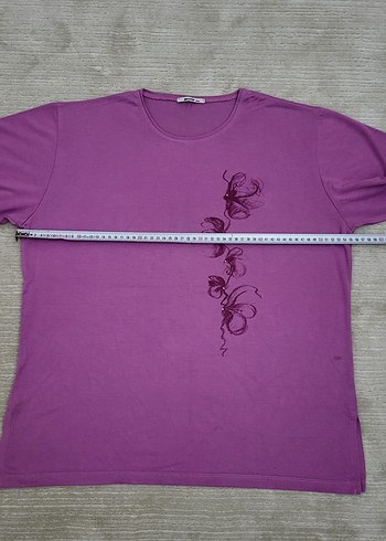 Mor pembe Arası Bir Renk Kısa Kollu Kadın Tişört - Görsel 8