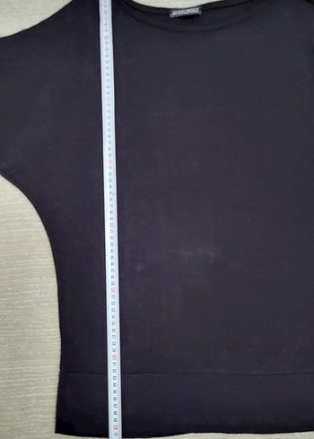 Siyah Kadın Yarasa Uzun Kollu Salaş Bluz - Görsel 7