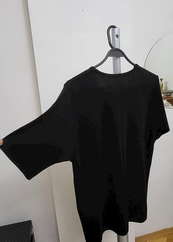 Kadın Siyah Triko Kısa Kollu Tişört - Görsel 5