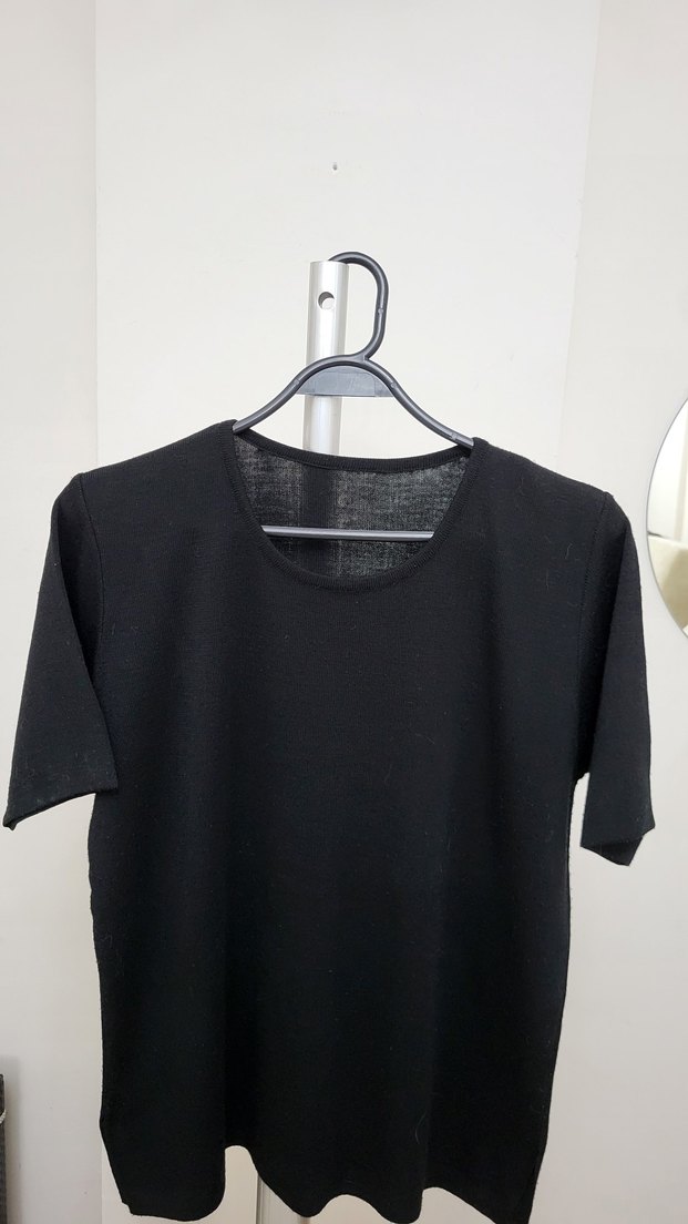 Kadın Siyah Triko Kısa Kollu Tişört - Görsel 2