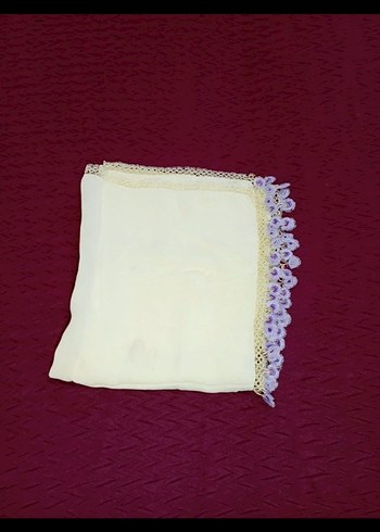 Mekik oyalı namaz başörtüsü krem rengi - Görsel 3