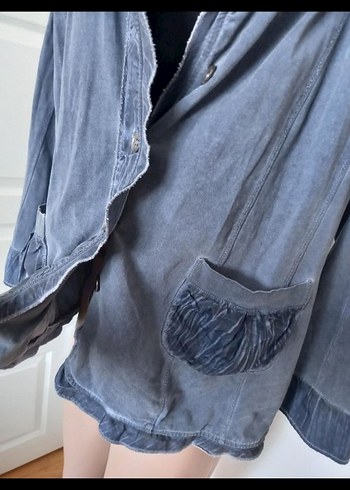 Düğmeli Çift Yakalı Ceket - Görsel 5