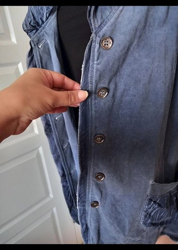 Düğmeli Çift Yakalı Ceket - Görsel 4