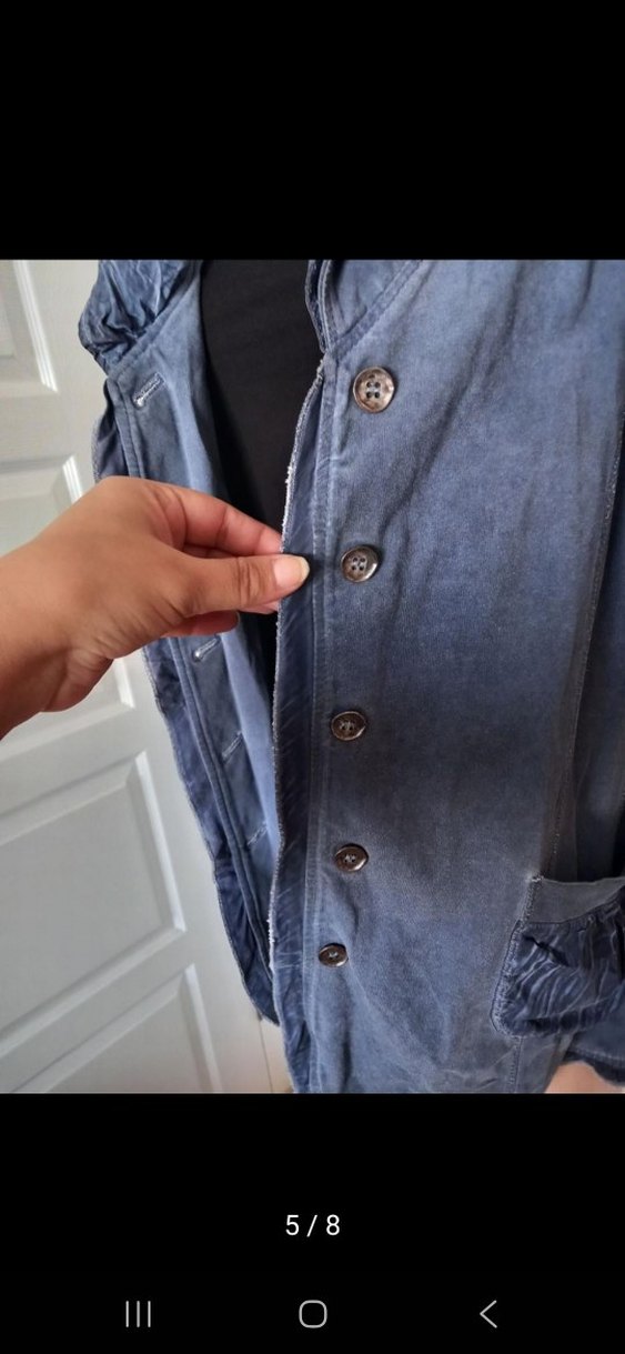 Düğmeli Çift Yakalı Ceket - Görsel 4