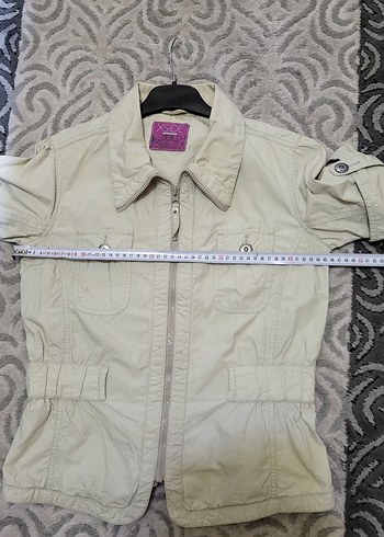 Bej Kısa Kollu Düğmeli Çocuk Keten Gömlek - Görsel 6