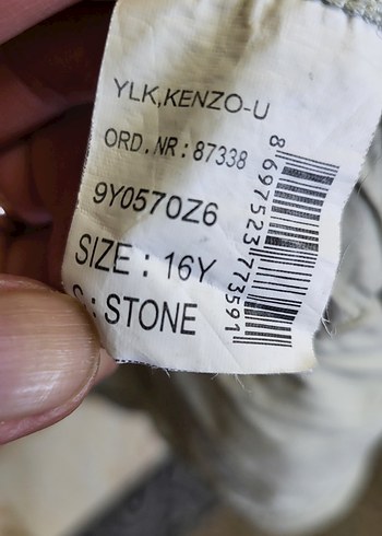 Bej Kısa Kollu Düğmeli Çocuk Keten Gömlek - Görsel 7