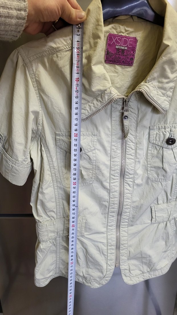 Bej Kısa Kollu Düğmeli Çocuk Keten Gömlek - Görsel 5