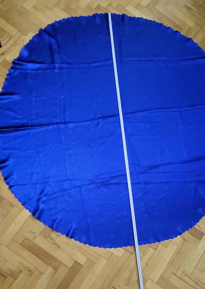 Parlak Mavi Yuvarlak Masa Örtüsü - Görsel 5