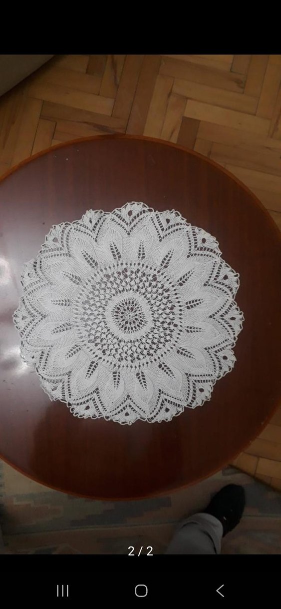 El Yapımı Bohem Dantel YuvarlakSehpa  Örtüsü - Görsel 2