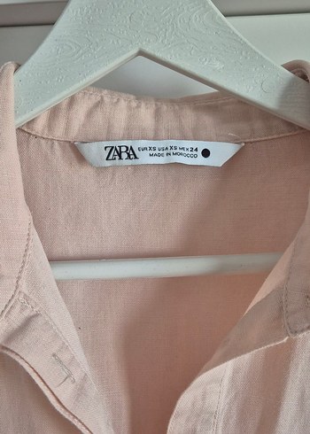xs Beden Zara Pembe Uzun Kollu Uzun Elbise