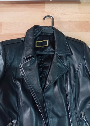 ZERO marka yeni GERÇEK DERI Kadın Siyah Biker Ceket