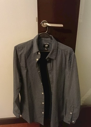 H&M Siyah Beyaz Desenli Uzun Kollu Gomlek