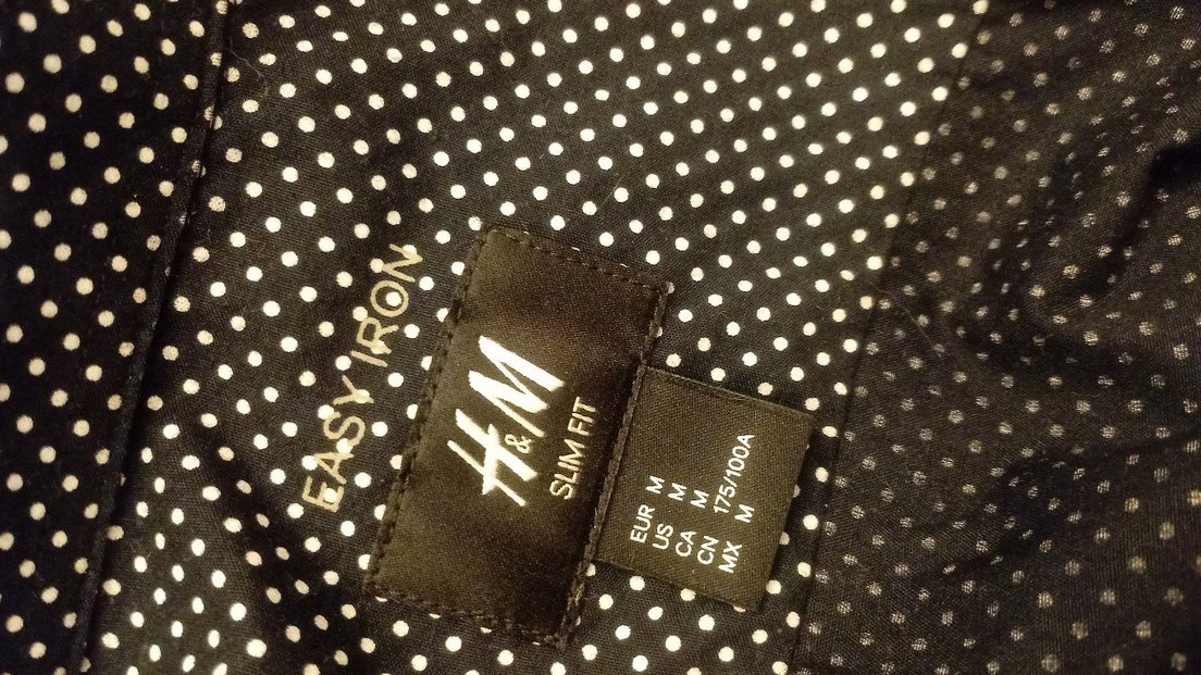 H&M Siyah-Beyaz Desenli Uzun Kollu Gömlek — görsel 2/3