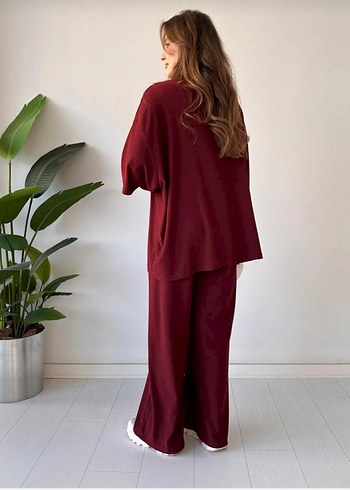 Bordo Rahat Kesim GOFRE TAKIM 2 Lİ 40 42 bedenlere uygun