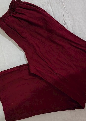 Bordo Salaş Kadın Kumaş Pantolon