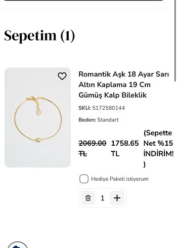 Romantik Aşk Altın Kaplama Kalp Bileklik