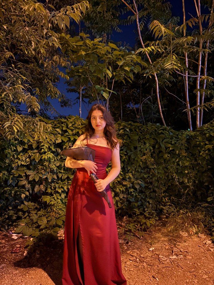 Bordo Straplez Midi Yırtmaçlı Drapeli Kadın Abiye - Görsel 3