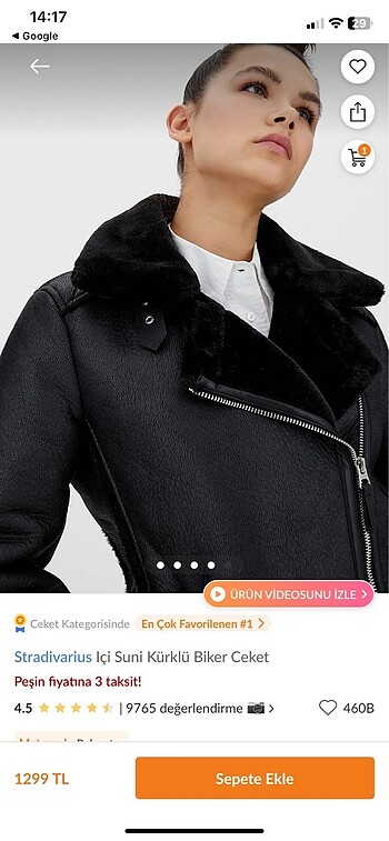 s Beden Stradivarius biker ceket