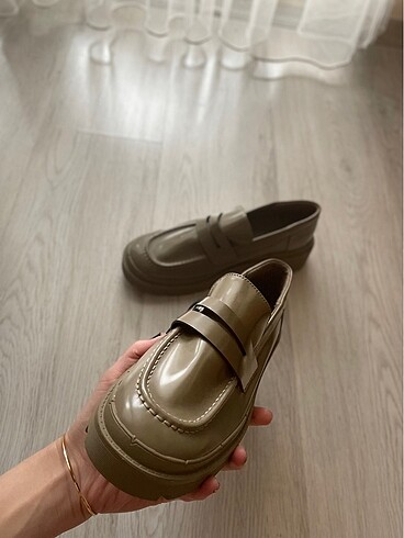 36 Beden haki Renk Zara loafer ayakkabı