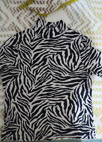 Zebra Desenli Kadın Bluz