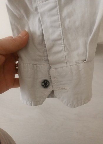 Erkek Gri Keten Uzun Kollu Gömlek - Görsel 5