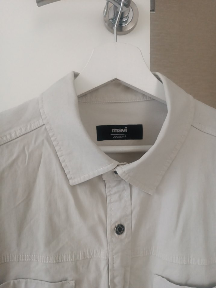 Erkek Gri Keten Uzun Kollu Gömlek - Görsel 3