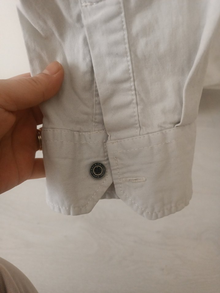 Erkek Gri Keten Uzun Kollu Gömlek - Görsel 5