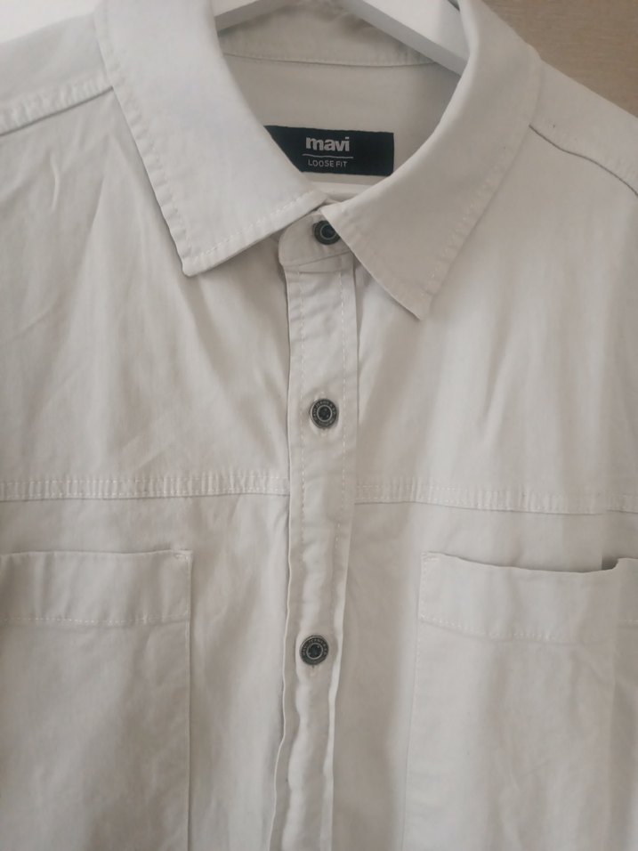 Erkek Gri Keten Uzun Kollu Gömlek - Görsel 2