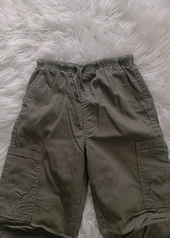 Kız çocuk Haki Rahat Kesim Sokak Pantolonu - Görsel 3