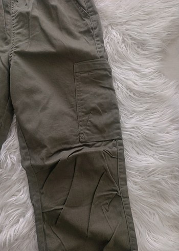 Kız çocuk Haki Rahat Kesim Sokak Pantolonu - Görsel 2