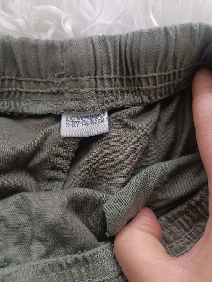 Kız çocuk Haki Rahat Kesim Sokak Pantolonu - Görsel 5