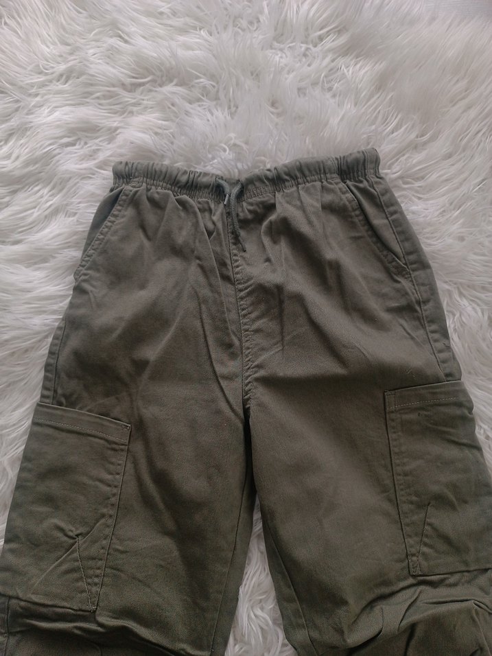 Kız çocuk Haki Rahat Kesim Sokak Pantolonu - Görsel 3