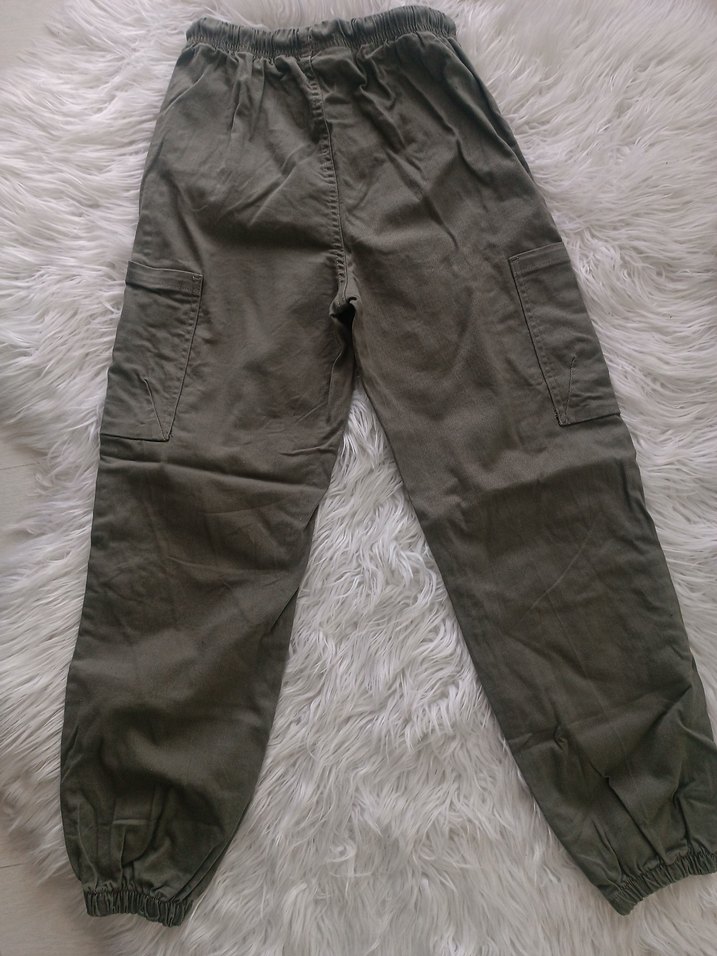 Kız çocuk Haki Rahat Kesim Sokak Pantolonu - Görsel 4