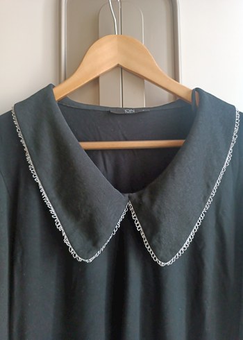 Düğmeli Siyah Gotik Kadın Bluz - Görsel 2