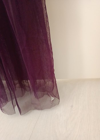 Mor Dantel Detaylı Uzun Abiye Elbise kız çocuk - Görsel 6