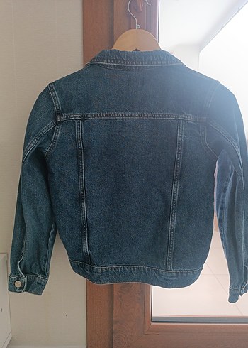 Kız çocuk Koyu Mavi Düğmeli Denim Ceket - Görsel 2