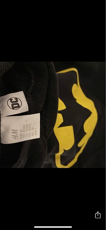 9-12 Ay Beden H&M çocuk Batman sweat