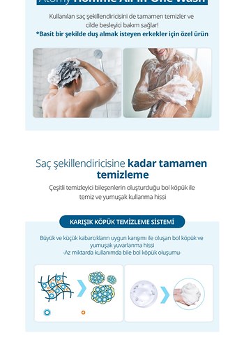  Beden Renk Atomy ERKEK Homme Tüm Cilt Temizleyici 500 ml