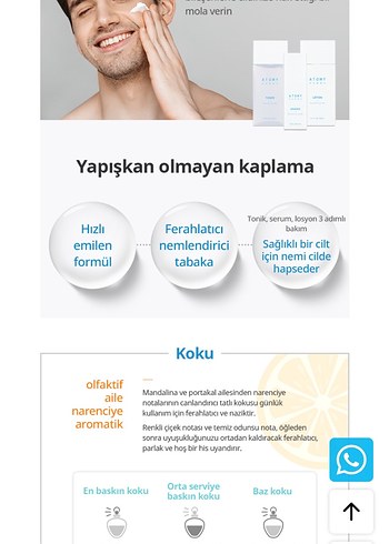 Diğer Atomy ERKEK Homme Güçlü Nemlendirici Cilt Bakımı
