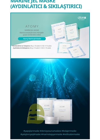 Atomy Marine Jel Maske Seti
