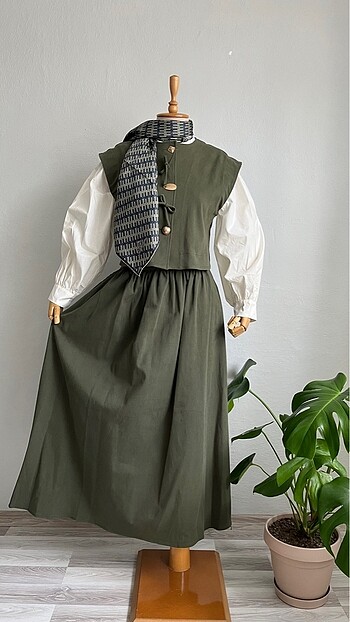 Gabardin Yelekli Takım