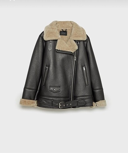 s Beden Stradivarius Suni Deri Biker Ceket