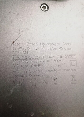 Yenidoğan Beden beyaz Renk bosch mfq4080 mikser blender yedek parça 