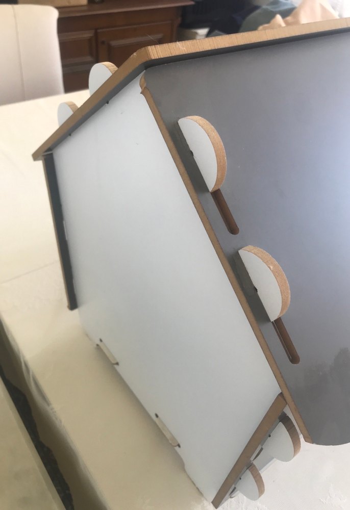 Beyaz ve Gri Kedi Evi - Görsel 4