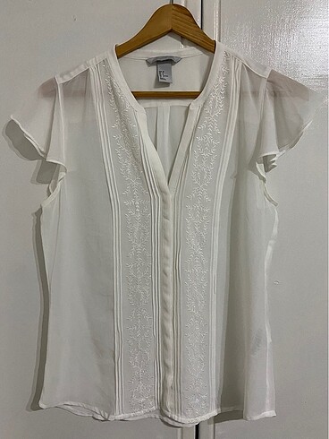 H&M Beyaz Transparan Bluz