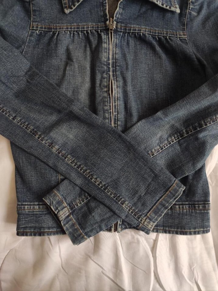 slim fit denim ceket - Görsel 4