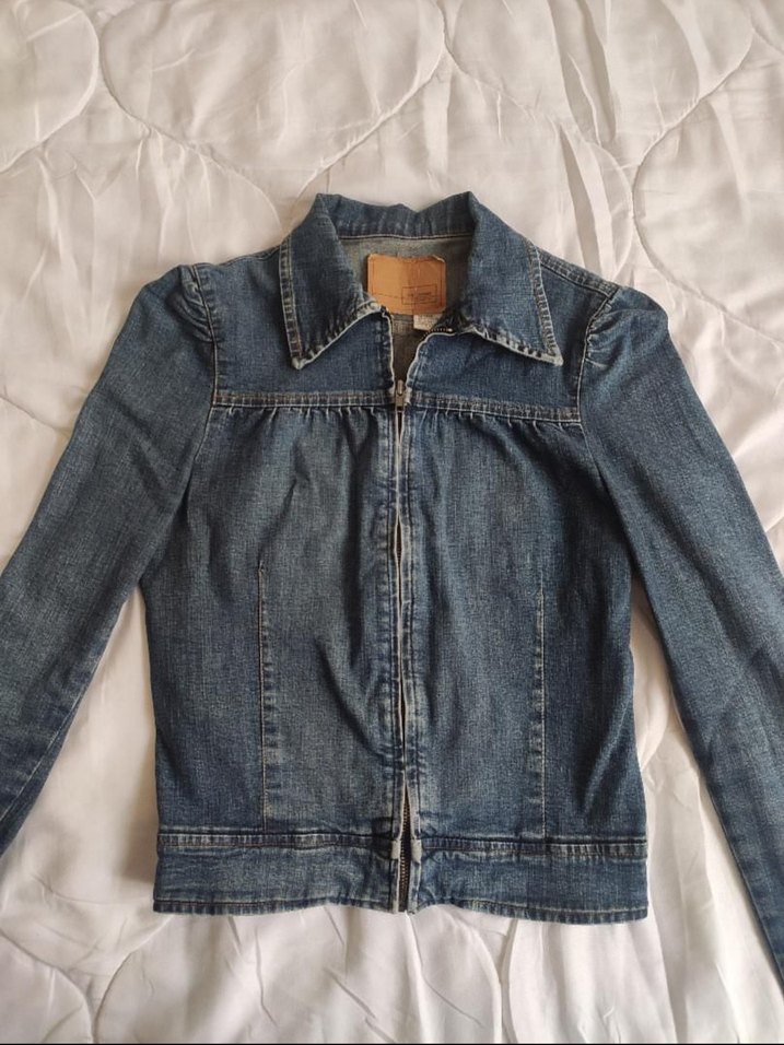 slim fit denim ceket - Görsel 2