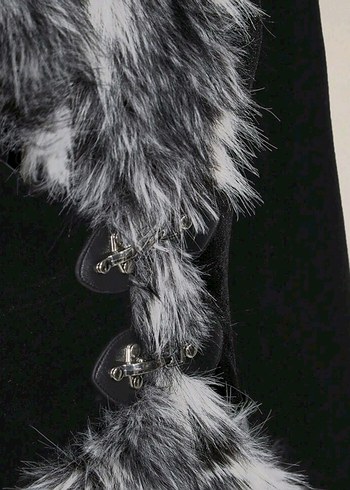 diğer Beden gri Renk gotik y2k vintage goth bohem peluş kürk ceket