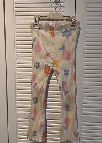 Kız Çocuk Renkli Çiçek Desenli Tayt - Görsel 2